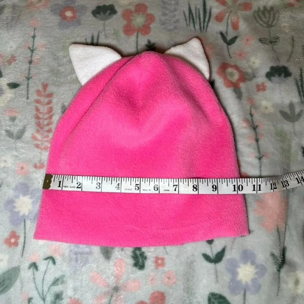 Handmade Pink Cat Ears Kid Beanie - Kawaii Y2K Decora Harajuku Maximalist Scene